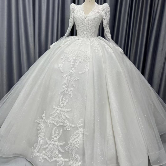 2025 Wedding Dress Elegant Bridal Gown Flowers Vestidos De Novias Sequined Beading Lace Evening Party Dress Nigeria CM17 - Image 3
