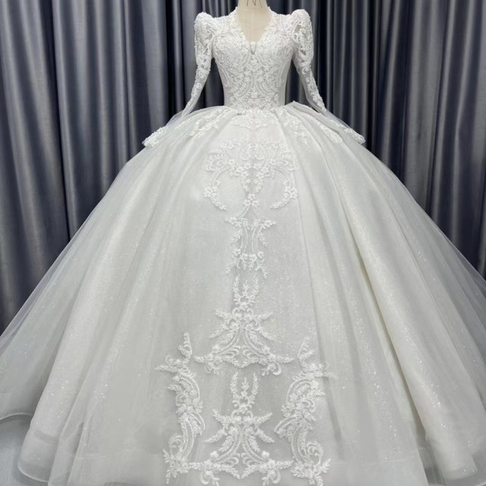 2025 Wedding Dress Elegant Bridal Gown Flowers Vestidos De Novias Sequined Beading Lace Evening Party Dress Nigeria CM17 - Image 5