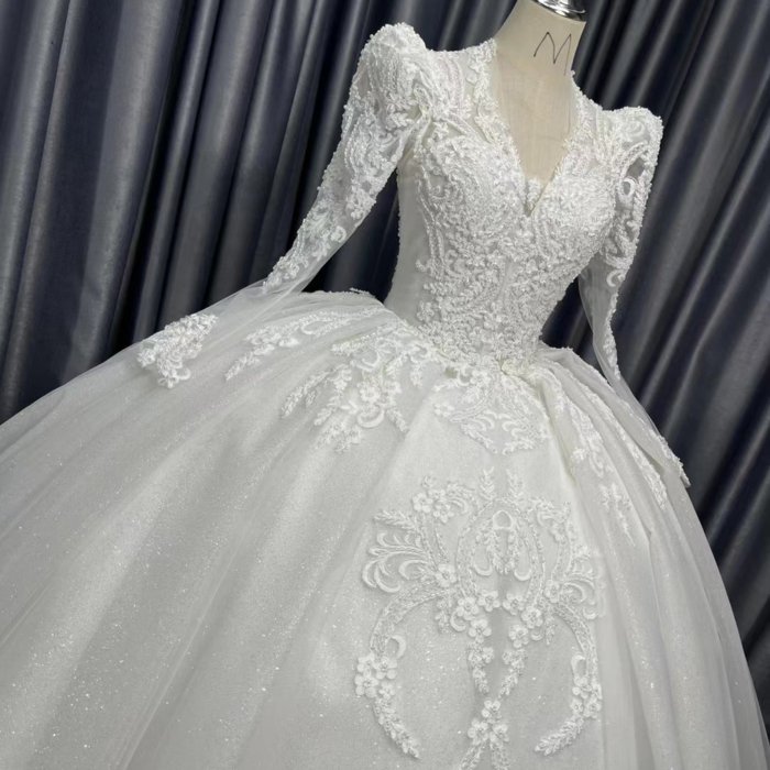 2025 Wedding Dress Elegant Bridal Gown Flowers Vestidos De Novias Sequined Beading Lace Evening Party Dress Nigeria CM17 - Image 4