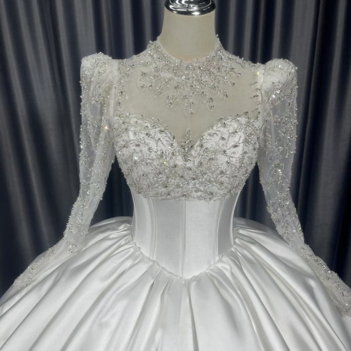 2025 Wedding Dress Elegant Bridal Gown Flowers Vestidos De Novias Sequined Beading Lace Evening Party Dress Nigeria CM18-2 - Image 5