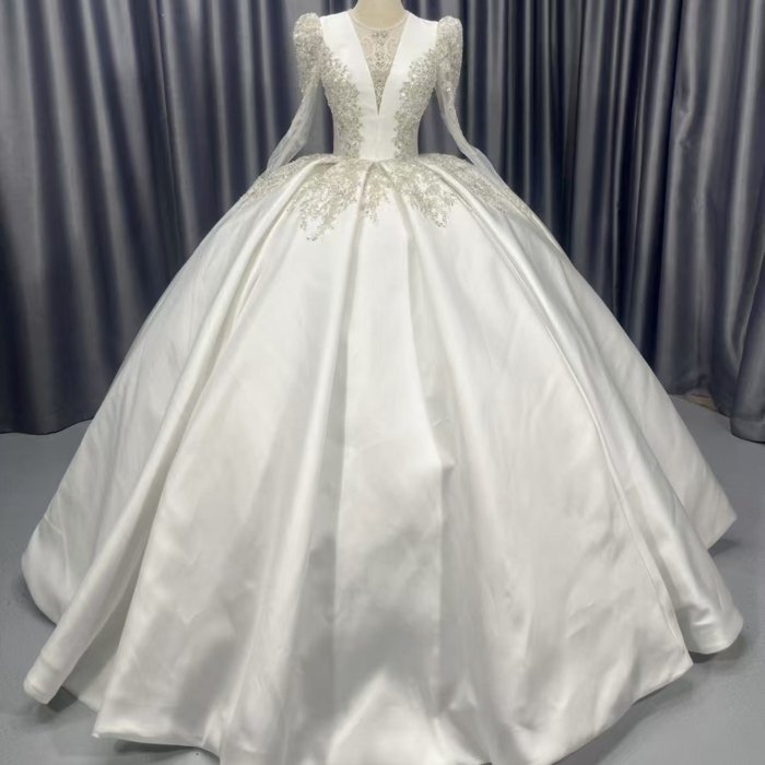2025 Wedding Dress Elegant Bridal Gown Flowers Vestidos De Novias Sequined Beading Lace Evening Party Dress Nigeria CM19