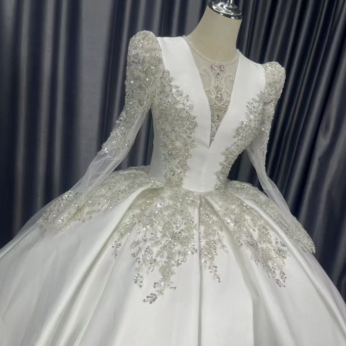 2025 Wedding Dress Elegant Bridal Gown Flowers Vestidos De Novias Sequined Beading Lace Evening Party Dress Nigeria CM19 - Image 3