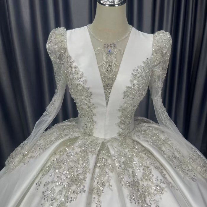 2025 Wedding Dress Elegant Bridal Gown Flowers Vestidos De Novias Sequined Beading Lace Evening Party Dress Nigeria CM19 - Image 2