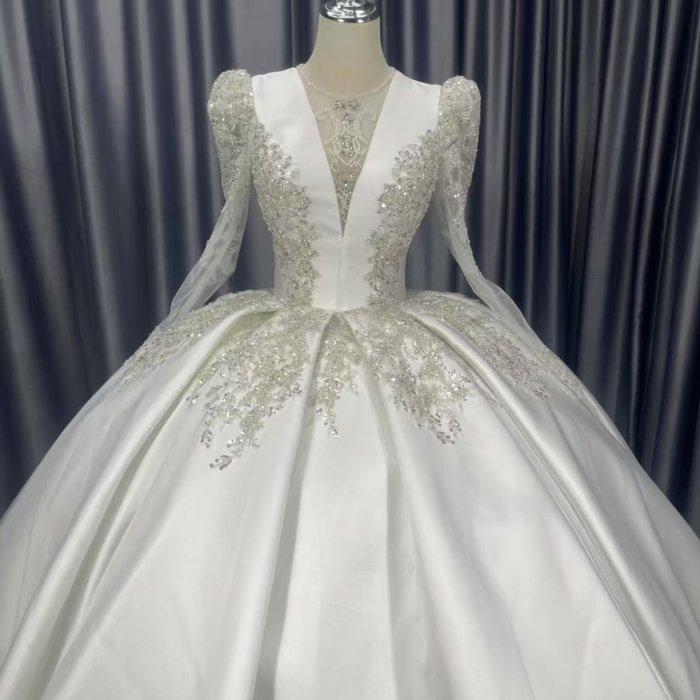 2025 Wedding Dress Elegant Bridal Gown Flowers Vestidos De Novias Sequined Beading Lace Evening Party Dress Nigeria CM19 - Image 4