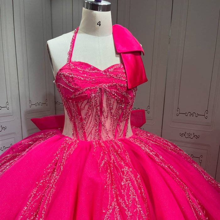 2025 Pink Quinceanera Dress Sweet 15 Quinceañera Flowers Vestidos De 15 Años Sequined Beading Lace Evening Party Dress (Customer Link - 50% Deposit) - Image 3