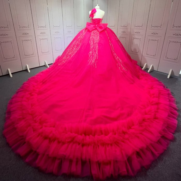 2025 Pink Quinceanera Dress Sweet 15 Quinceañera Flowers Vestidos De 15 Años Sequined Beading Lace Evening Party Dress (Customer Link - 50% Deposit) - Image 2