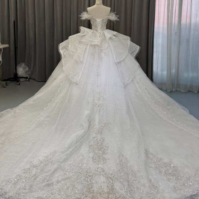 2025 Wedding Dress Elegant Bridal Gown Flowers Vestidos De Novias Sequined Beading Lace Evening Party Dress (Customer Link - 100 cm train) - Image 2