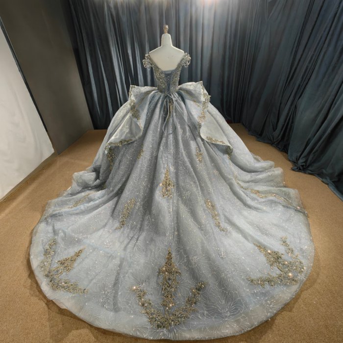 2025 Sage Quinceanera Dress Sweet 15 Quinceañera Flowers Vestidos De 15 Años Sequined Beading Lace Evening Party Dress MCD04 - Image 2