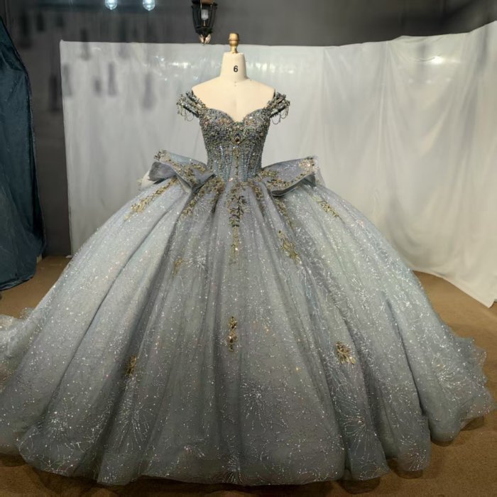 2025 Sage Quinceanera Dress Sweet 15 Quinceañera Flowers Vestidos De 15 Años Sequined Beading Lace Evening Party Dress MCD04