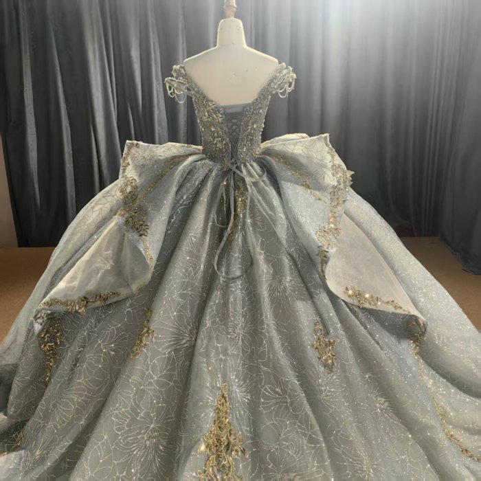 2025 Sage Quinceanera Dress Sweet 15 Quinceañera Flowers Vestidos De 15 Años Sequined Beading Lace Evening Party Dress MCD04 - Image 4