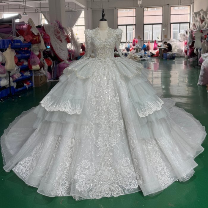 2025 Wedding Dress Elegant Bridal Gown Flowers Vestidos De Novias Sequined Beading Lace Evening Party Dress XS193