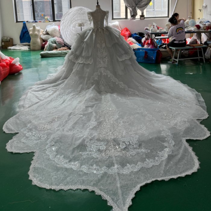 2025 Wedding Dress Elegant Bridal Gown Flowers Vestidos De Novias Sequined Beading Lace Evening Party Dress XS193 - Image 2