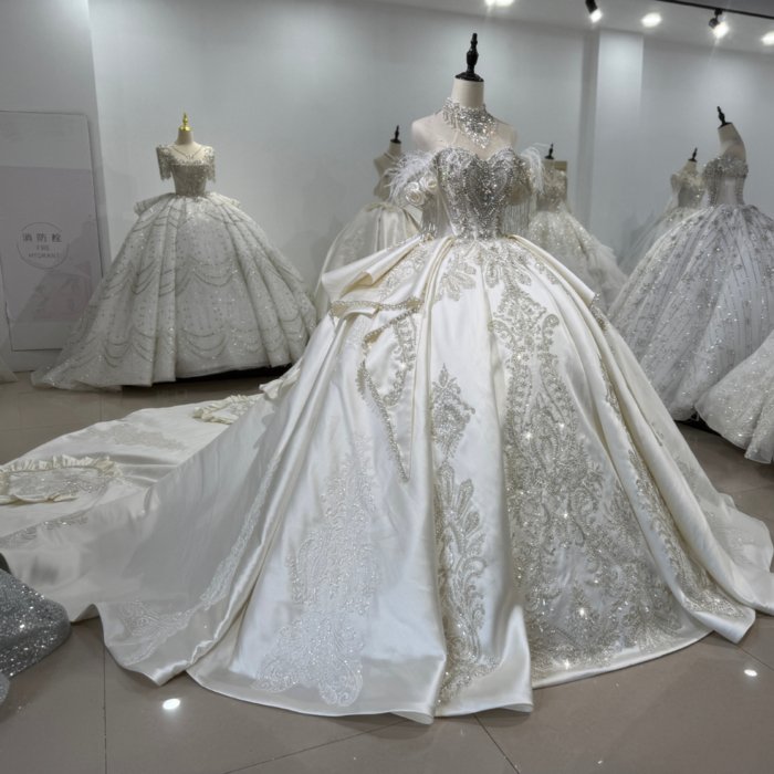 2025 Wedding Dress Elegant Off Shoulder Luxury Bridal Gown Flowers Vestidos De Novias Sequined Beading Lace Evening Party Dress XS194 - Image 5