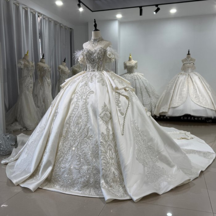 2025 Wedding Dress Elegant Off Shoulder Luxury Bridal Gown Flowers Vestidos De Novias Sequined Beading Lace Evening Party Dress XS194 - Image 4