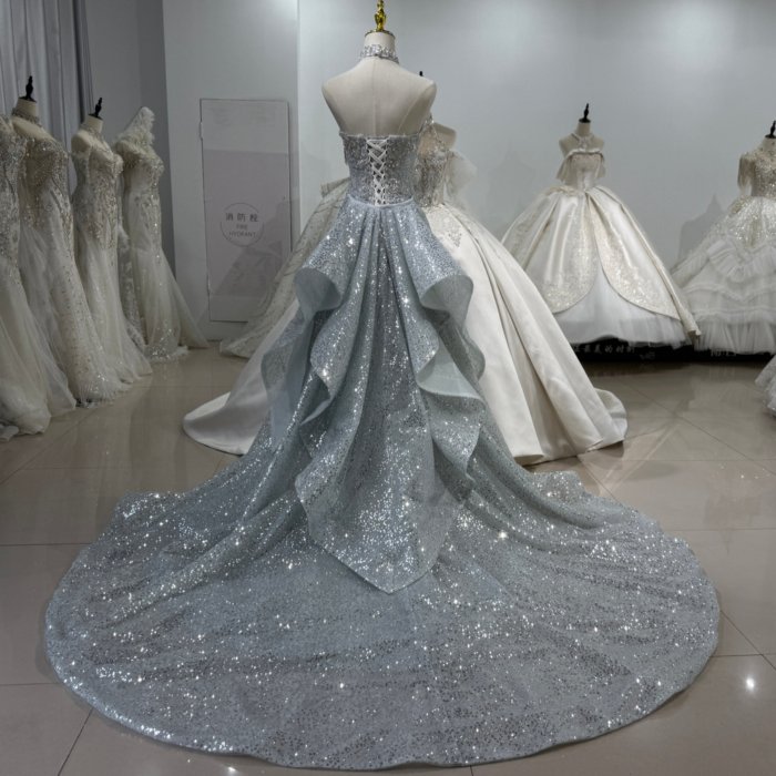 2025 Mermaid Wedding Dress Elegant Bridal Gown Flowers Vestidos De Novias Sequined Beading Lace Evening Party Dress XS197 - Image 2