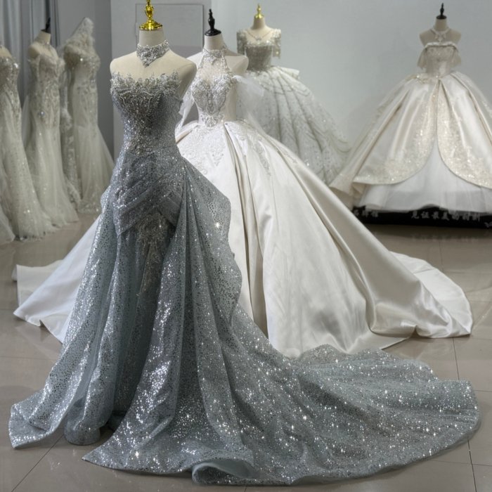 2025 Mermaid Wedding Dress Elegant Bridal Gown Flowers Vestidos De Novias Sequined Beading Lace Evening Party Dress XS197 - Image 4