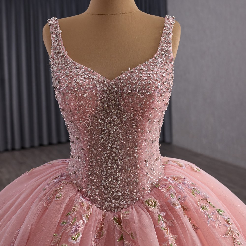 2025 Pink Quinceanera Dress Sweet 15 Quinceañera Flowers Vestidos De 15 Años Sequined Beading Lace Evening Party Dress 251094 - Image 7