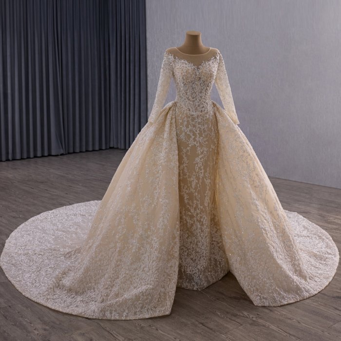 2025 Mermaid Wedding Dress Elegant Bridal Gown Flowers Vestidos De Novias Lace Evening Party Dress 251107 - Image 7