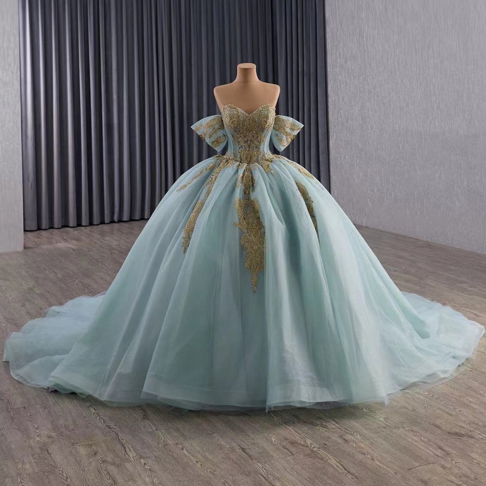 2025 Green Blue Quinceanera Dress Sweet 15 Quinceañera Flowers Vestidos De 15 Años Sequined Beading Lace Evening Party Dress