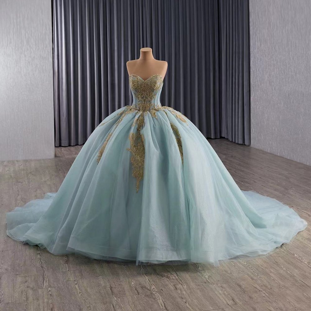 2025 Green Blue Quinceanera Dress Sweet 15 Quinceañera Flowers Vestidos De 15 Años Sequined Beading Lace Evening Party Dress - Image 6