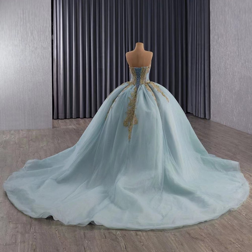 2025 Green Blue Quinceanera Dress Sweet 15 Quinceañera Flowers Vestidos De 15 Años Sequined Beading Lace Evening Party Dress - Image 7