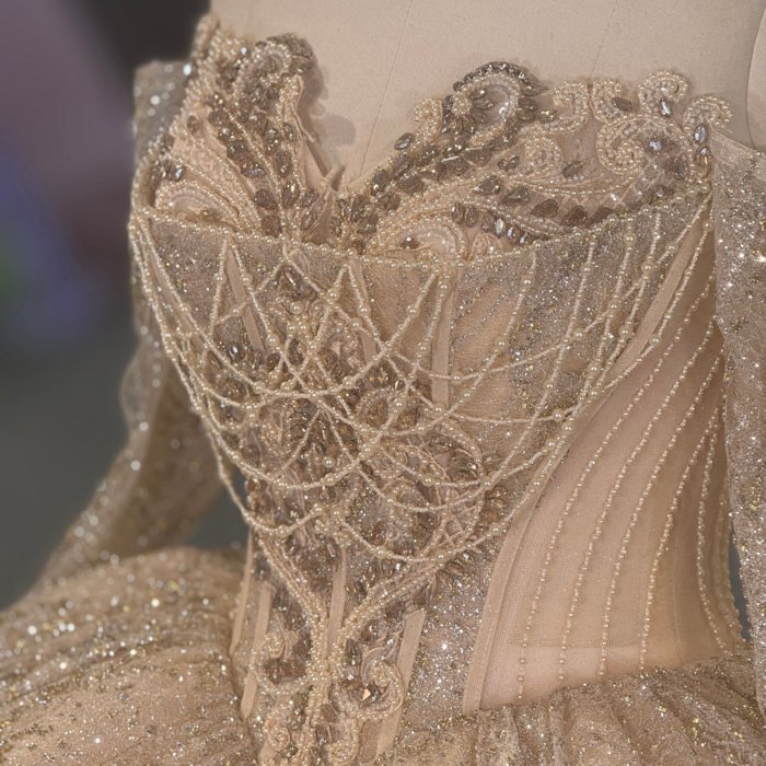2025 Gold Quinceanera Dress Sweet 15 Quinceañera Flowers Vestidos De 15 Años Sequined Beading Lace Evening Party Dress 6851 - Image 7
