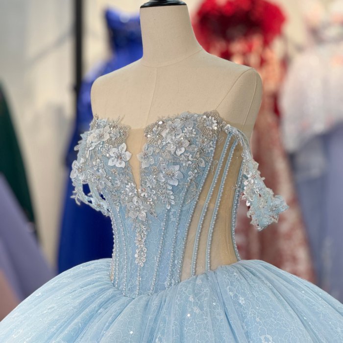 2025 Pink Quinceanera Dress Sweet 15 Quinceañera Flowers Vestidos De 15 Años Sequined Beading Lace Evening Party Dress 6880 - Image 3