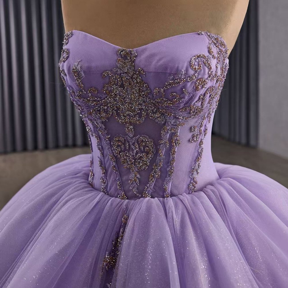 Shimmering Lilac Purple Quinceanera Dresses With Jackets Long Sleeve Ball Gown Sweet 16 Dress 15th Birthday Princess Dress - Image 6