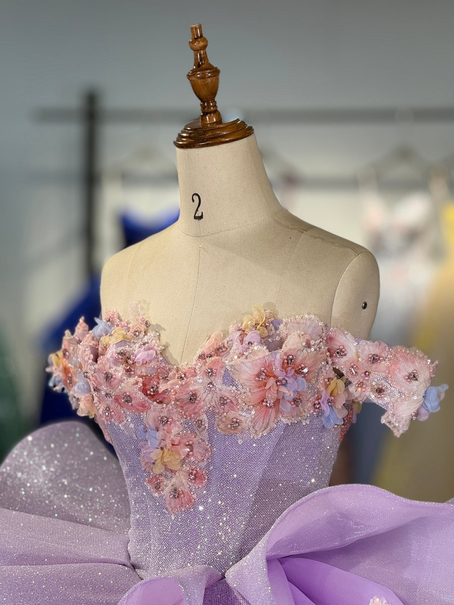 Elegant Lavender Purple Sweetheart Quinceanera Dresses Off Shoulder Ball Gown Lace Up Corset Gown 15th Birthday Dress - Image 3