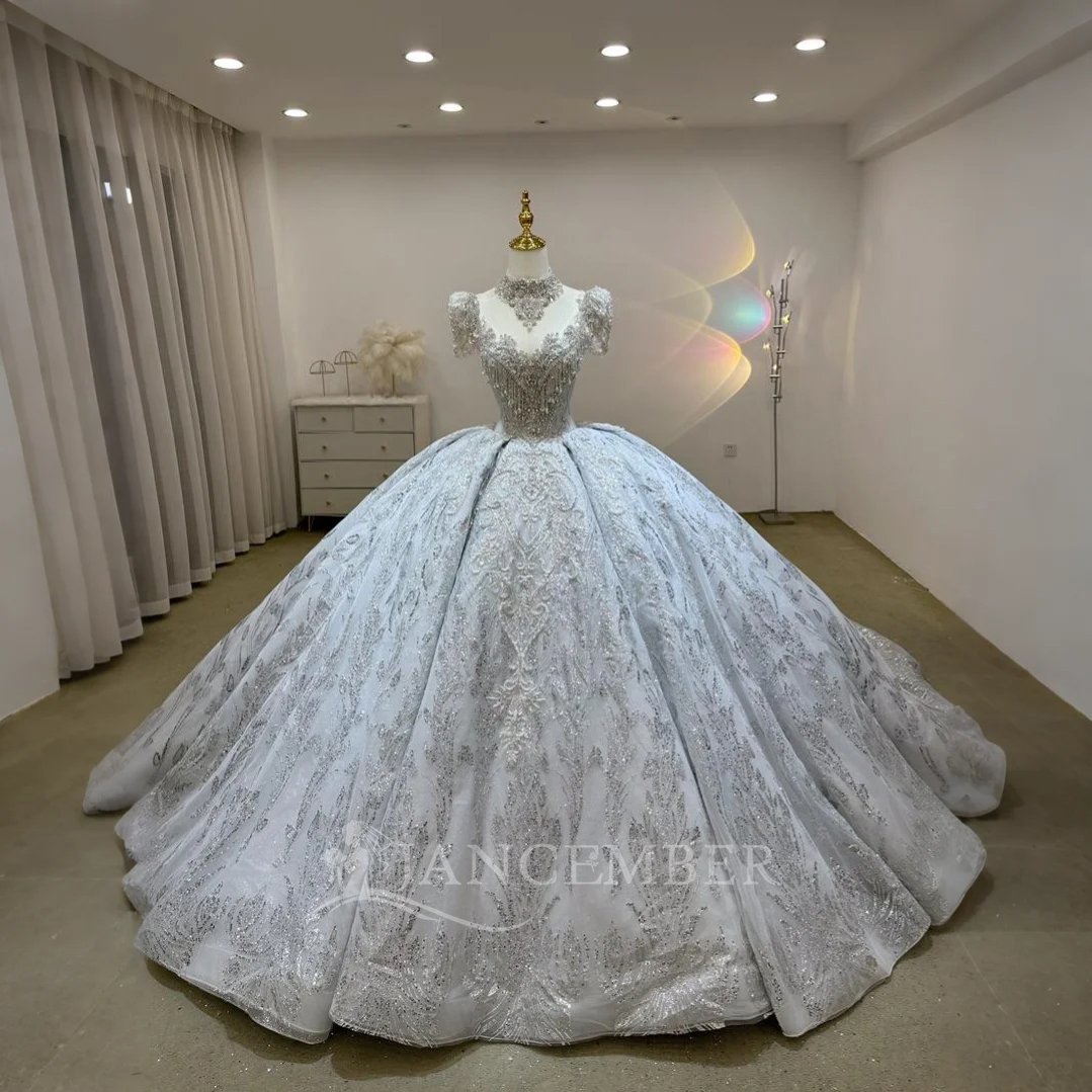 2025 Wedding Dress Elegant Bridal Gown Flowers Vestidos De Novias Sequined Beading Lace Evening Party Dress (Customer Link)