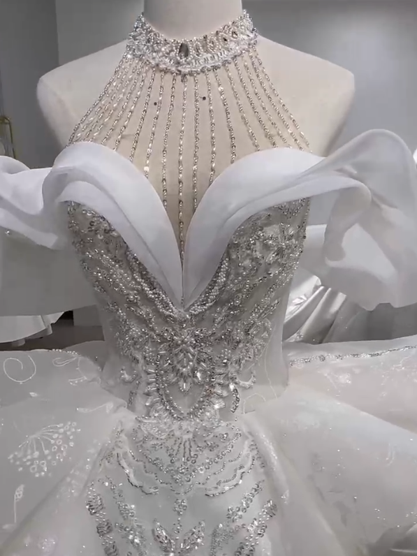 2025 Wedding Dress Elegant Bridal Gown Flowers Vestidos De Novias Sequined Beading Lace Evening Party Dress XXZ38 (Customer Link) - Image 2