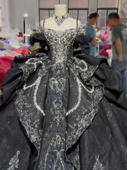 Black Quinceanera Dress Sweet 15 Quinceañera Flowers Vestidos De 15 Años Sequined Beading Lace Evening Party Dress XXZ40 (Customer Link - $300 Deposit) - Image 3