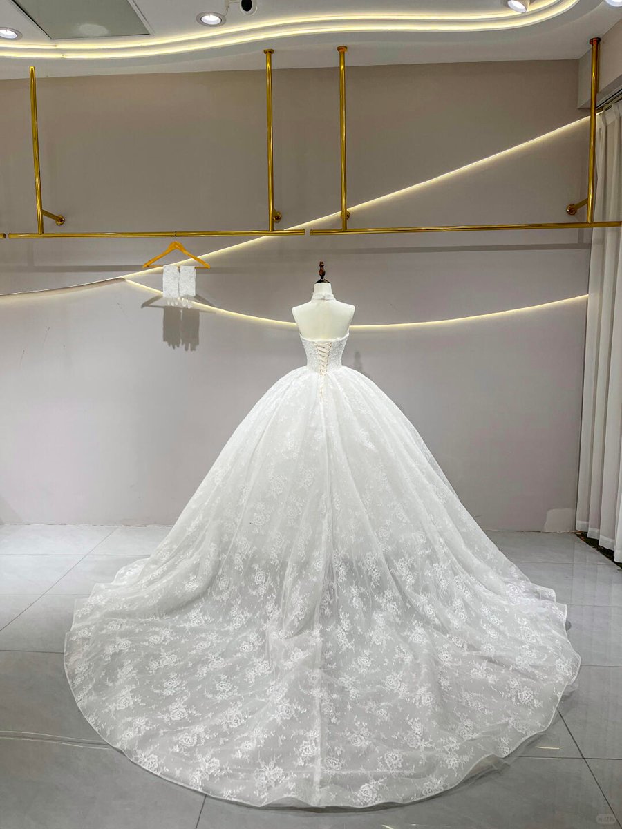 Wedding Dress Elegant Bridal Gown Flowers Vestidos De Novias Sequined Beading Lace Evening Party Dress (Customer Link - with Veil) - Image 2