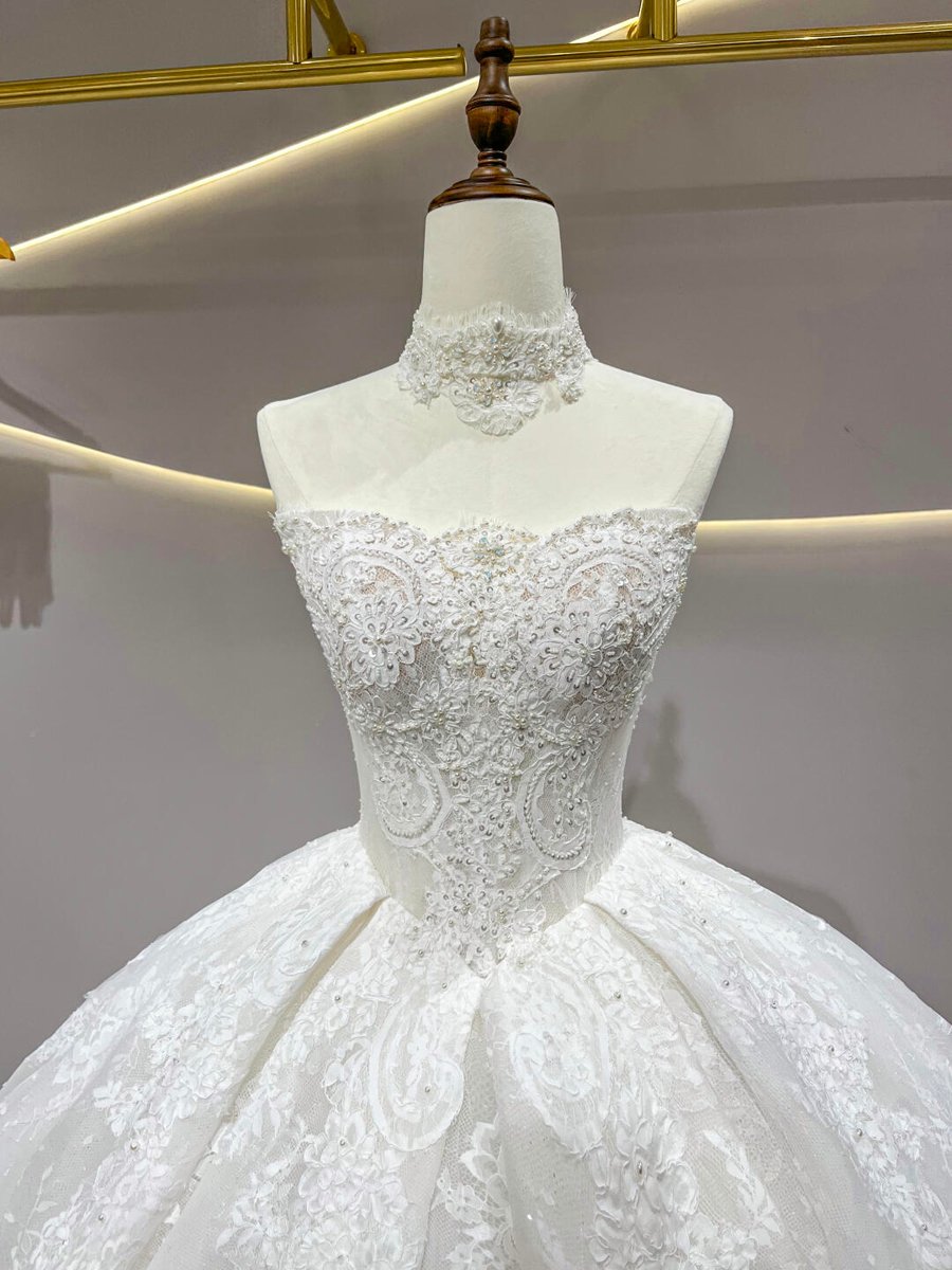 Wedding Dress Elegant Bridal Gown Flowers Vestidos De Novias Sequined Beading Lace Evening Party Dress (Customer Link - with Veil) - Image 3