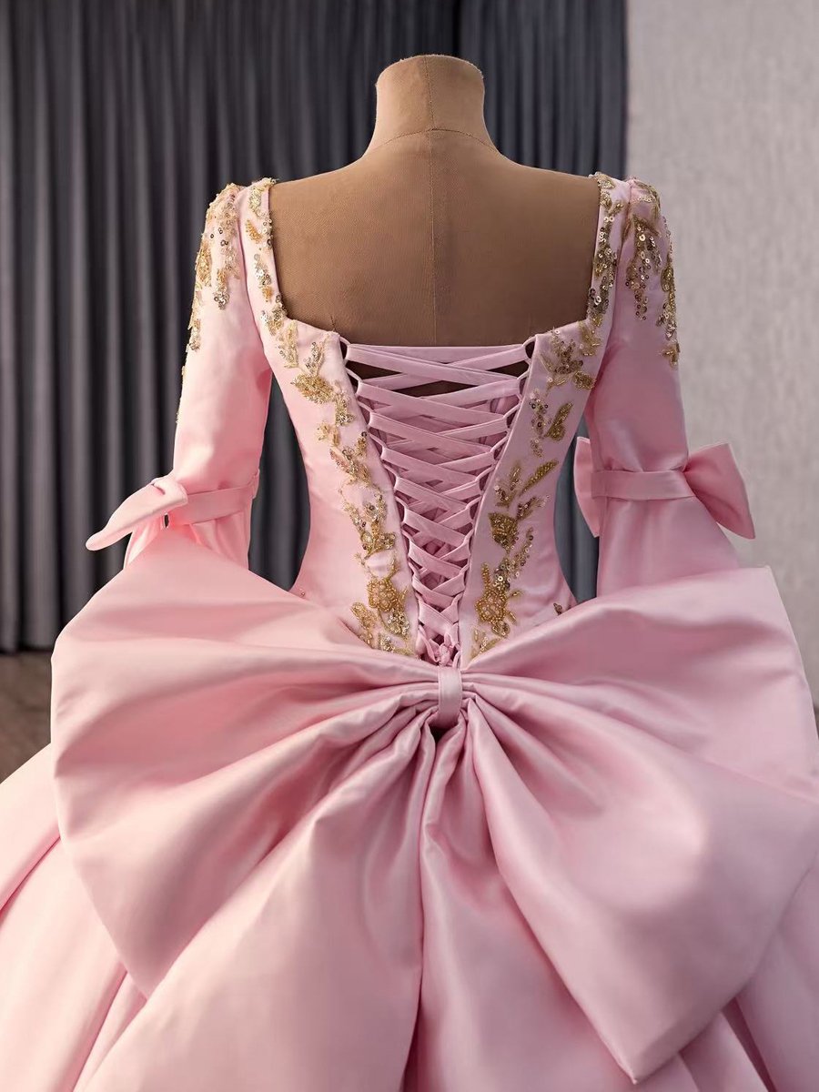 Luxury Blush Pink Quinceanera Dress Off Shoulder Gold Applique Lace Up Ball Gown Sweet 15 Dress - Image 6