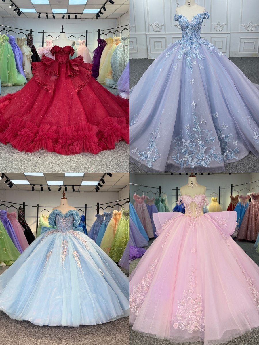 Quinceanera Dress Sweet 15 Quinceañera Flowers Vestidos De 15 Años Sequined Beading Lace Evening Party Dress (Customer Link For 4 Dresses)