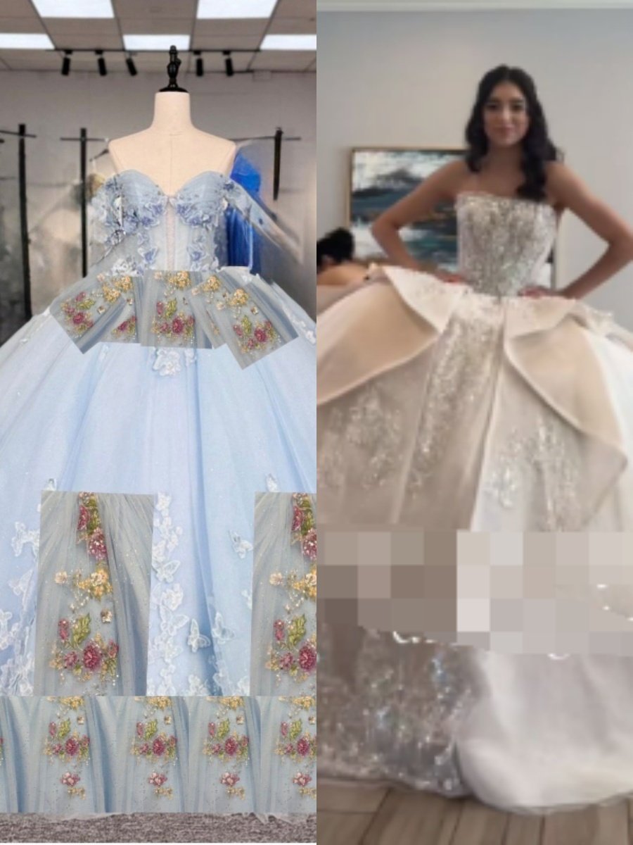 Quinceanera Dress Sweet 15 Quinceañera Flowers Vestidos De 15 Años Sequined (Customer Link For 2 Dresses)