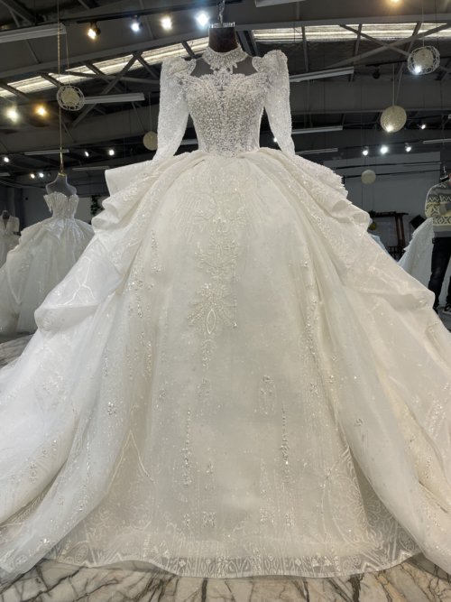 Wedding Dress Elegant Bridal Gown Flowers Vestidos De Novias Sequined Beading Lace Evening Party Dress (Customer Link)