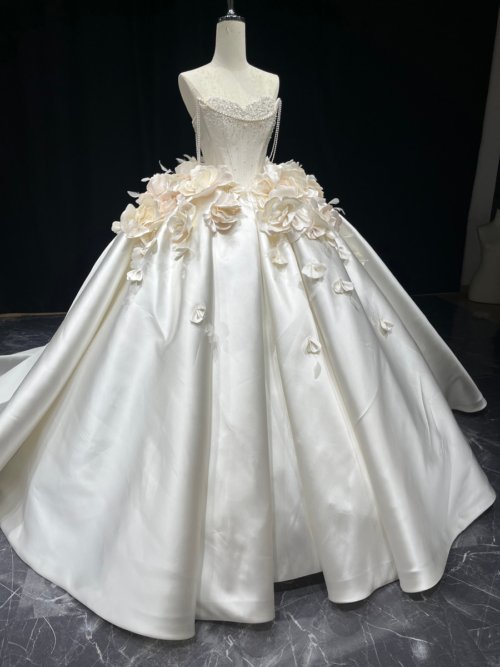 Wedding Dress Elegant Bridal Gown Flowers Vestidos De Novias Sequined Beading Lace Evening Party Dress (Customer Link - White Color)