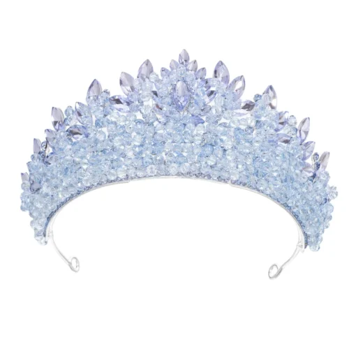 Shimmering Blue Crown Crystal Rhinestone Wedding Jewelry Bridal Crown Crystal Tiara Hair Accessories