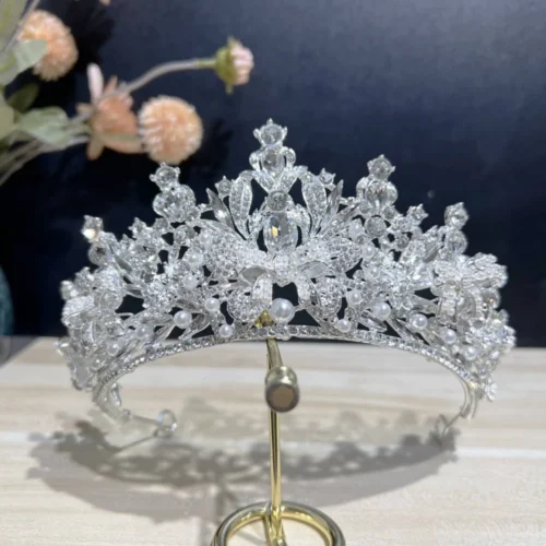 Dazzling Silver Crown All Crystal Densely Packed Bridal Crown Jewelry Tiara Evening Hair Accessories