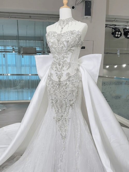 Wedding Dress Elegant Bridal Gown Flowers Vestidos De Novias Sequined Beading Lace Evening Party Dress (Customer Link)