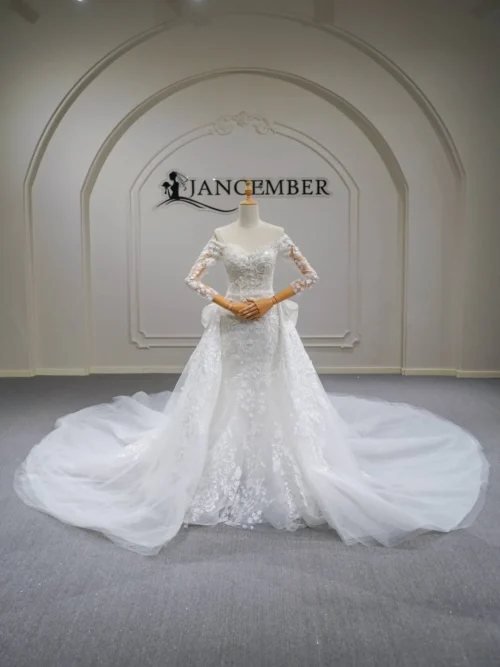 Radiant Ivory Wedding Dress Ball Gown Illusion Neck Sparkly Wedding Dress Sequin Lace Romantic Bridal Gown