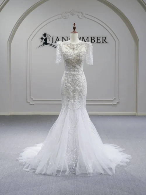 Luxury Ivory Wedding Dress Ball Gown Off Shoulder Sparkly Wedding Dress Sequin Lace Classic Bridal Gown