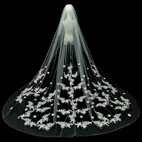 Simple Ivory Veil Satin Ribbon Edge Wedding Veil Clean Finish Bridal Accessories