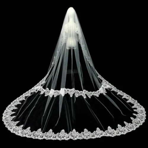 Delicate Ivory Veil Butterfly Lace Pattern Wedding Veil Whimsical Design Bridal Accessories