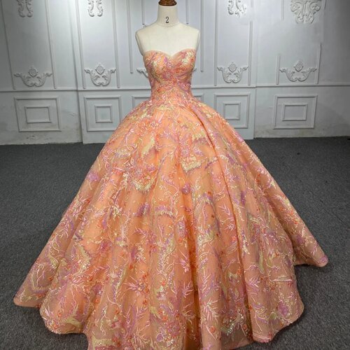 JANCEMBER Elegant Quinceanera Dresses Organza Ball Gown Appliques Orange Sweetheart DY6575 Vestidos De Xv Bar Mitzvah