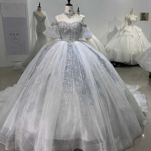 Jancember Scoop Short Sleeves Cap sleeve Wedding Dress With Neck Accessories Sequined Wedding Gowns robe de marie XS021