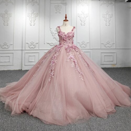 JANCEMBER Elegant Quinceanera Dresses Organza Ball Gown Sequined 2023 Pink Flowers Sweetheart DY5691 Vestidos De 15 Quinceañera