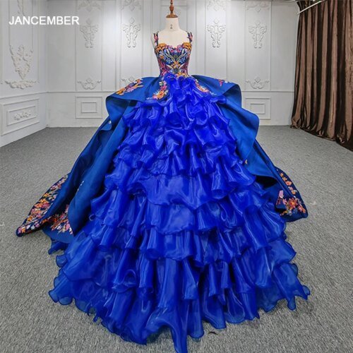 Romantic High Quality Dress Satin Ball Gown Spaghetti Straps Evening Dresses Appliques DY9967 Avondjurken